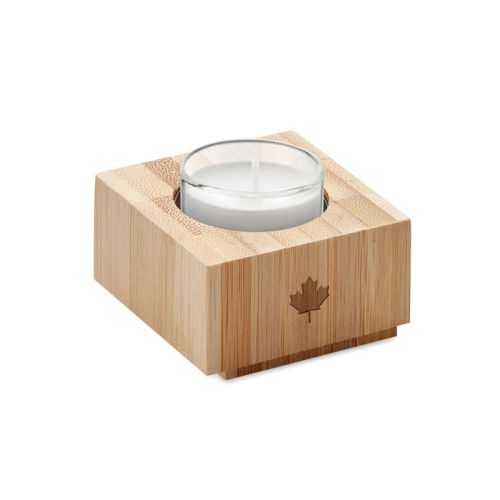 Bamboo tealight holder - Image 1